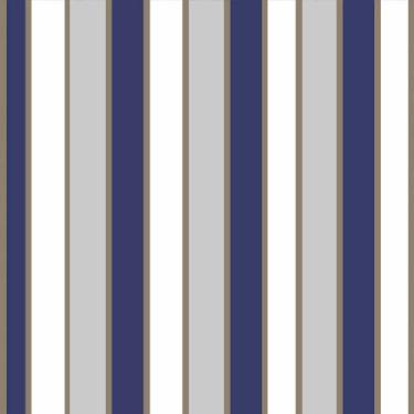 Imagem de Papel de Parede Decorativo Listrado Cinza, Azul Escuro 2,5m - DEKAL DE