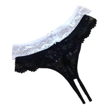 Imagem de Kit 2 Calcinhas Namoradeira sex - Bella Essencial, Branco, Preto, G/GG