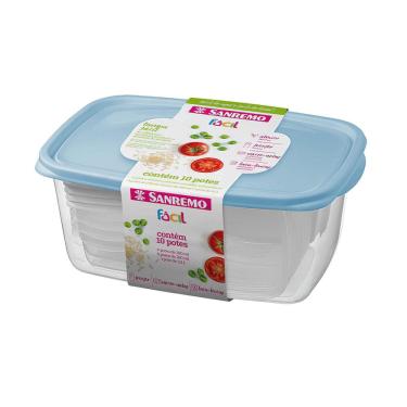 Imagem de Kit 10 Potes 360Ml 5 + Pote 280Ml 4 + Pote 3,2L 1 Sanremo