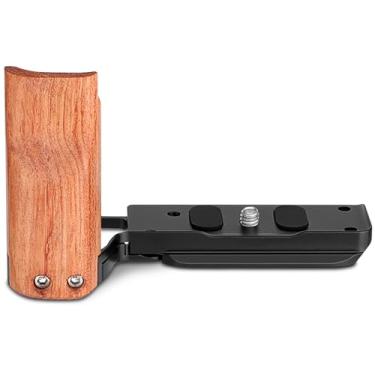 Imagem de Leftfoto ZV-E10II Pega em forma de L para câmera Sony Alpha ZV-E10II, placa de liberação rápida para Arca, alça lateral ergonômica de madeira, para ligar rapidamente o gimbal/tripés/disparo portátil