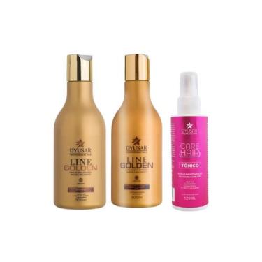 Imagem de Shampoo E Condicionador Line Golden P + Tônico 120Ml - Dyusar Cosmetic