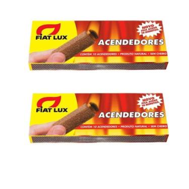 Imagem de 2x Acendedores Para Carvão E Lenha Fiat Lux Com 10 Unidades