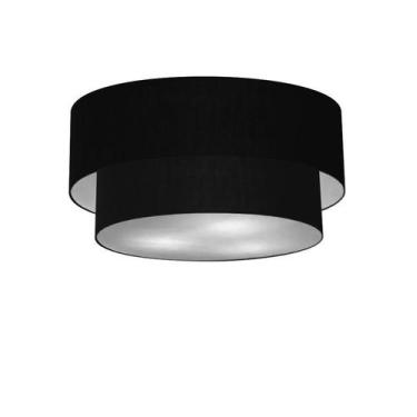 Imagem de Plafon Duplo Cilíndrico Vivare Md-3017 Cúpula em Tecido 50x40cm - Bivo