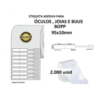 Imagem de Etiqueta Adesiva para Joia Anel Óculos Bijuterias 95x10 Bopp 2.000 uni