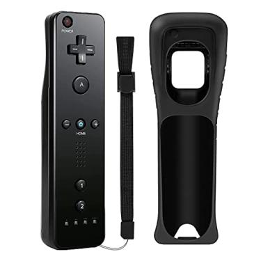 Imagem de Tam88 Wii Controllers, Wii Remote, Replacement Wii Remote Controller for Nintendo Wii/Wii U, with Silicone Case & Wrist Strap (Black)