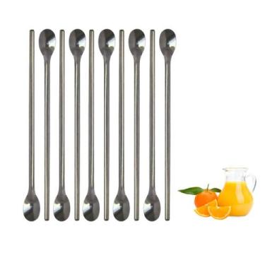 Imagem de Kit 10 colheres longa para Mecher Suco Frapes Bebidas - SQ