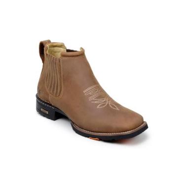 Imagem de Botina zebu bico quadrado masculina em couro mustang sela - 57020, 42
