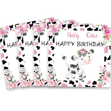 Imagem de 60 guardanapos de papel de festa de vaca sagrada Moo Moo decorações de festa guardanapos de papel descartáveis de vaca rosa para animais de fazenda tema vaca meninas chá de bebê 1º 2º 3º 4º