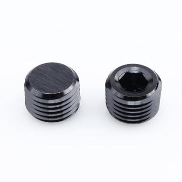 Imagem de AC PERFORMANCE Plugues de cabeça Allen soquete macho NPT 1/10.2 cm alumínio preto, pacote com 2