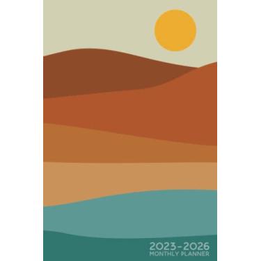 Imagem de 4 Year Planner 2023-2026 with a Trendy Desert Inspired Flat Art Cover: 6x9 Size, 2023 2024 2025 2026, Monthly 2-Page Calendars, 48 Months