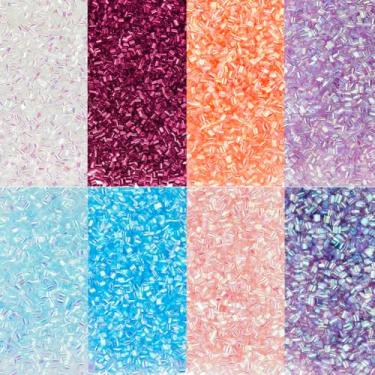 Imagem de DICOSMETIC 8 cores 120 g contas crocantes de bingsu para geleca iridescente contas de tubo de palha macias 3D glitter contas de plástico sortidas, microesferas crocantes de geleca suprimentos de cores