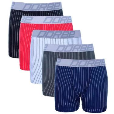 Imagem de Kit com 5 Cuecas Boxer Risca Giz Infantil - Dorbe, M