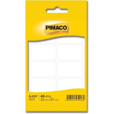 Imagem de Etiqueta Adesiva Pimaco, Multiuso Q-2337, Branca, 23x37mm, Envelope com 5 fls-40 etiquetas, 886583
