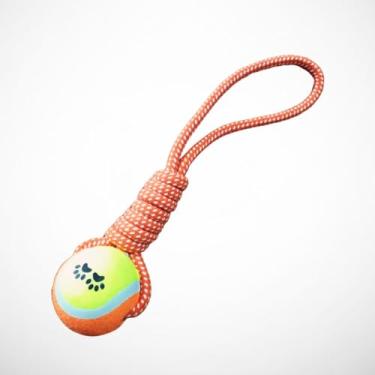 Imagem de BOLA DE TENIS CORDA MOLA FORCA Brinquedo Pet Mordedor para Cachorro