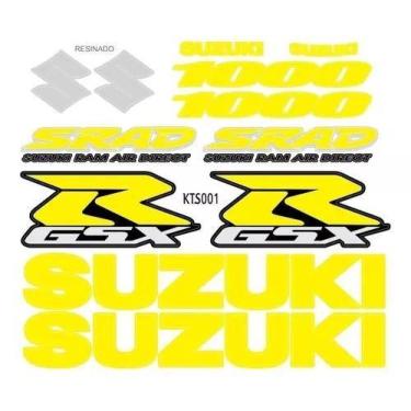 Imagem de Adesivo Faixa Emblema Suzuki Gsxr Srad 1000 Kit Amarelo - Resitank
