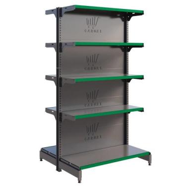 Imagem de Gôndola Fit Centro 1 Inicial 2,02m Bandejas Regulaveis Para Mercados A