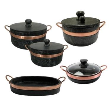 Imagem de Jogo de Panelas Pedra Sabão 05 peças - São José