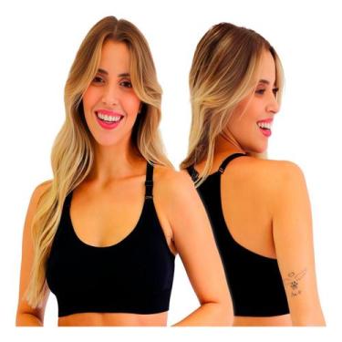 Imagem de Sutiã Top Nadador Sem Costura Regulável Academia Com Bojo - Impllus, M