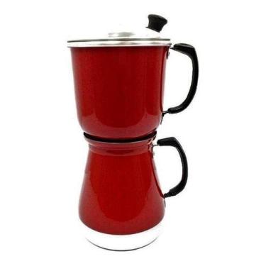 Imagem de Cafeteira Aluminio Extra Forte Cafeteira Econômica Manual Vermelha Ita