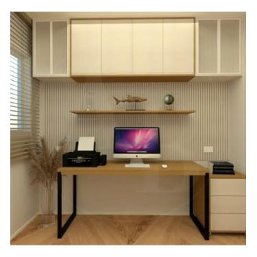 Imagem de Mesa De Computador Reforçada P/ 2 Pessoas Industrial Madeira Mdf Reforçada e Ferro Para Escritório Home Office 120x60 (Mel)