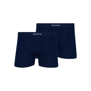 Imagem de Kit com 2 Cuecas Boxer Lupo 661-001, Azul marinho, XG