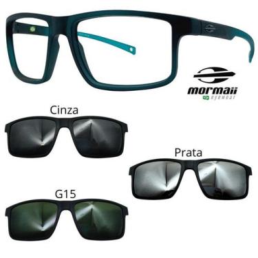 Imagem de Oculos Mormaii Swap 5 6127 K04 Verde Fosco Com 3 Clipons, Cinza, G15, 