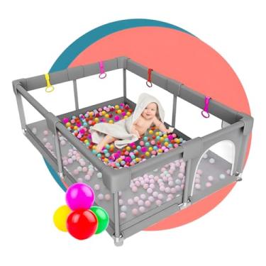 Imagem de Cercadinho Bebe Chiqueirinho Infantil Playground Desmontavel Portatil Grande Proteção Segurança Mosqueteiro Transporte 150x180 Desmontavel Resistente Menino Menina Pets