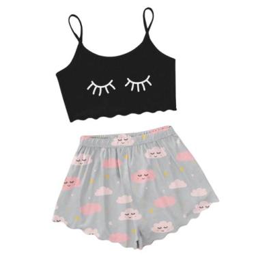 Imagem de  Pijama Feminino Curto Stitch Baby Doll Virginia Short Doll - Isysser 