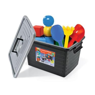 Imagem de Kit 4 Caixas Organizadoras 35 Litros PRETA 25166 Arqplast