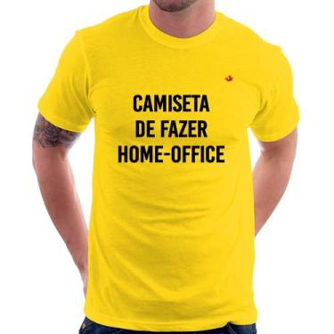 Imagem de Camiseta Camiseta de fazer home-office - Foca na Moda, Amarelo, M