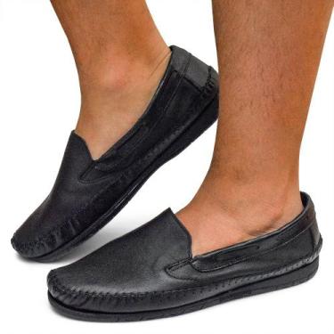 Imagem de Mocassim Masculino Sapatilha Couro Preto Tratorado Leve - Granado, Pre