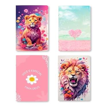 Imagem de Kit 4 Cadernos, caderneta, A5, 80 Páginas brancas Sem Pauta, 90g, Conjunto com 4 Designs, Grampeados, estilo Midori