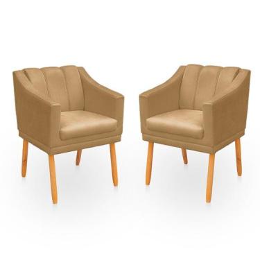 Imagem de Kit com 2 Poltronas Cadeira para Sala Confortável e Moderna Mila Suede