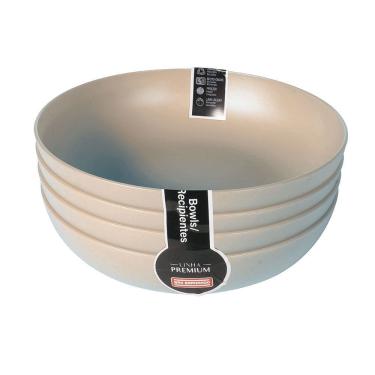 Imagem de Conjunto 4 Bowls 1,1L Cinza Concreto - Plástico São Bernardo