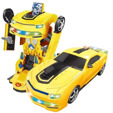 Imagem de Carrinho Camaro Amarelo Transformável Robot Warriors