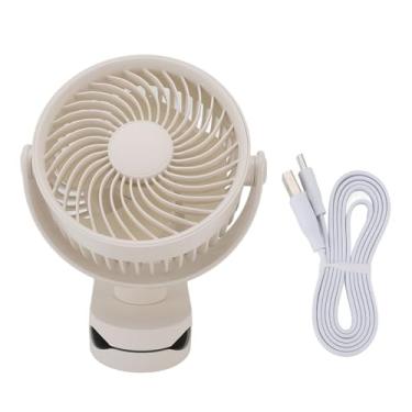 Imagem de Mini Clipe No Ventilador, 360 ° Rotação Portátil Fan Com 4 Velocidades, Ventilador de Resfriamento de Mesa Recarregável USB, Ventilador de Carrinho de Pequeno Pequeno Carrinho de