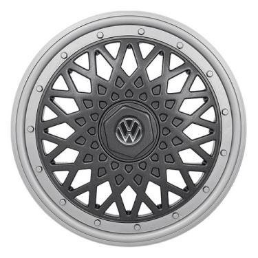 Imagem de Calota Bbs Aro 14 601AR-PTG + Emblema Alumínio VW Preto - Garagem Onli