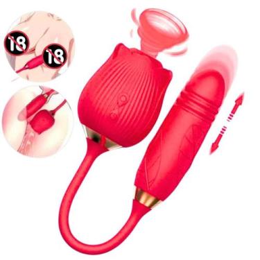 Imagem de Sugador Clitoriano Duplo Vibrador Vai e Vem Pulsação Recarregável Esti