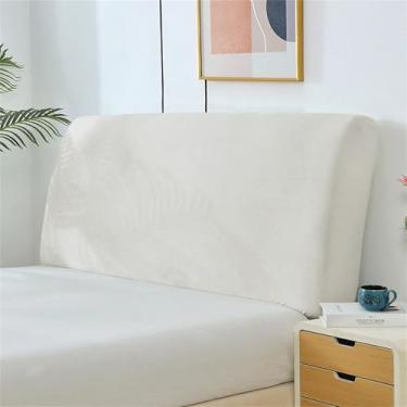 Imagem de Boxonly Capa elástica para cabeceira, protetor de cama elástico para decoração de quarto, cobertura total, branca (tamanho 180 x 70 cm)