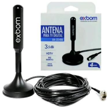 Imagem de Antena Digital HDTV 360° para Ambientes Internos e Externos, 4m de Cabo, VHF/UHF/FM, Prova D'água