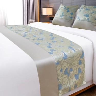 Imagem de Cachecol de cama de luxo para cama de corredor moderno lenços de cama macios proteção de cama de alta qualidade toalha de cama para quarto hotel casamento extremidade de cama tiras decorativas - prata
