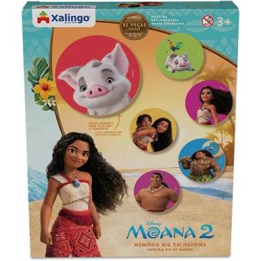 Imagem de Jogo da Memória BIG Moana 2 com 32 Peças em Madeira Xalingo