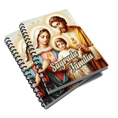 Imagem de 10 Cadernetas Religiosa 48 fls Sagrada Família - Premium
