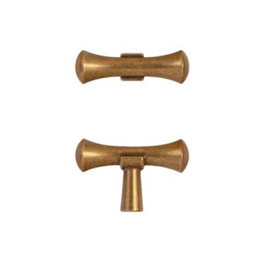 Imagem de Puxadores de armário de aço inoxidável de latão antigo, maçanetas em T, gaveta moderna para ferragens de armário de cozinha para quarto, RB, maçaneta, 6 peças