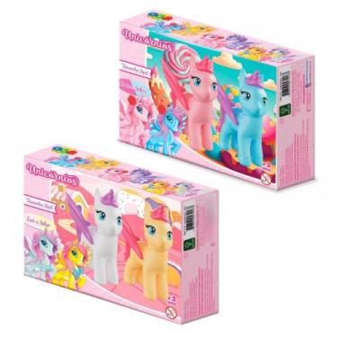 Imagem de Kit 2 Unicórnios Brinquedo Para Montar - ggb