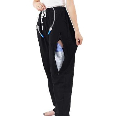 Imagem de Calças Iontinee Calças De Cateter, Calças De Cuidados Com Pacientes Para Mulheres E Homens Com Bolsos Ocultos, Calças De Pacientes Roupas De Cuidados Com Pacientes Para Diálise, A, XL