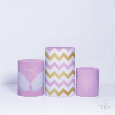 Imagem de Trio de Capa Cilindro para Festa de Batizado Veste Fácil C/elástico