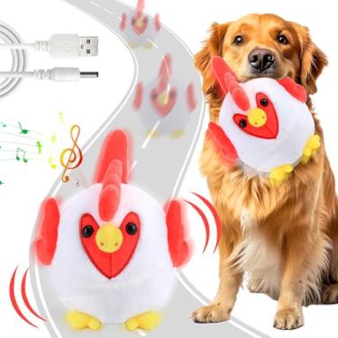 Imagem de Brinquedos interativos para cães, brinquedo de frango maluco com músicas pop e modo de gravação, bola ativa recarregável para cachorros pequenos/médios/grandes para mantê-los ocupados, brinquedos para