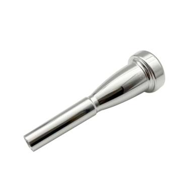 Imagem de Missmore Conjunto de bocal de trompete 3C 5C 7C banhado a prata - Acessório profissional de instrumento de latão para iniciantes, intermediários e avançados - Kit de bocal de trompete (forma 3C)