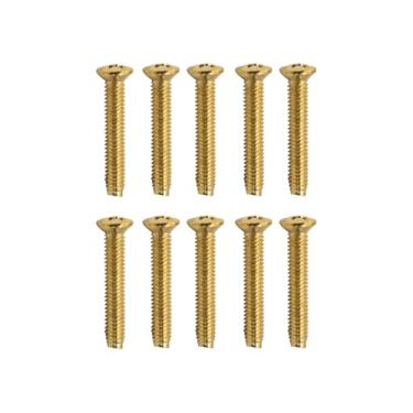 Imagem de DIAO79NI 10 peças de parafusos de substituição de cabeça de máquina de afinação de guitarra quadrada de metal M2,5 × 14 mm (ouro)